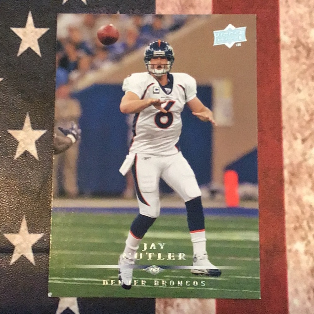 Jay Cutler Denver Broncos quarterback 2008 upper deck football card, NFL